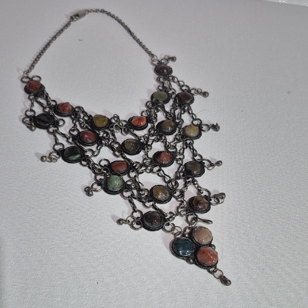 Bohemian Multicolor Statement Bib Necklace